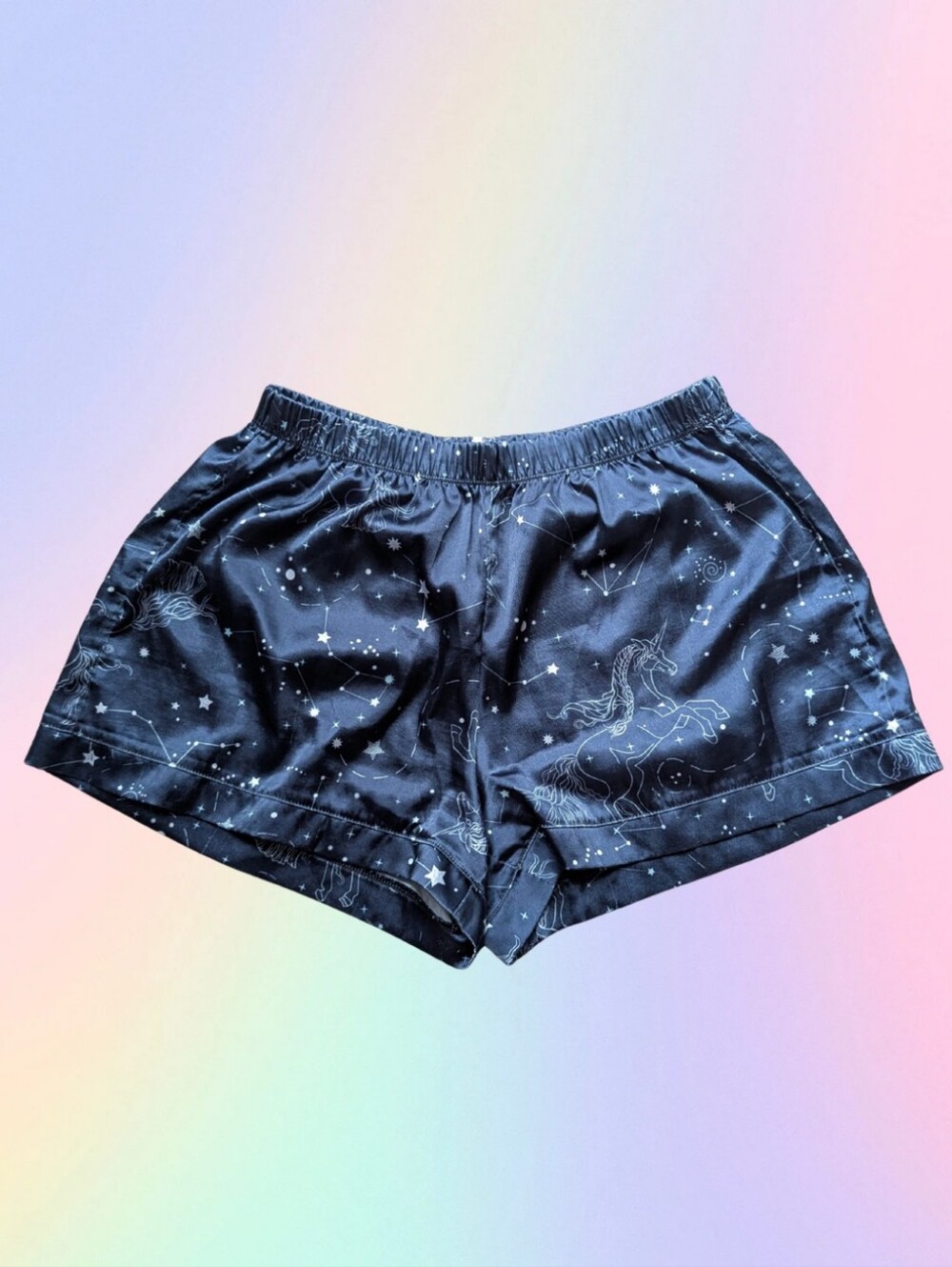Dolce De Amore Starry Night Sky Constellations And Unicorn Lounge Shorts Size M